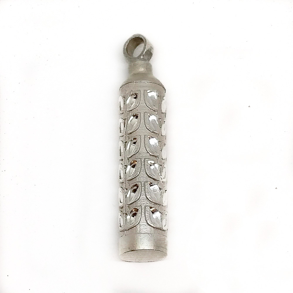 Guardacenizas cilindro de Plata de ley tallada 8 x 39 Mm.