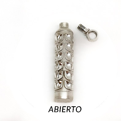Guardacenizas cilindro de Plata de ley tallada 8 x 39 Mm. 2