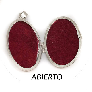Guardapelos ovalado de Plata de ley tallada 23 x 31 Mm. 2