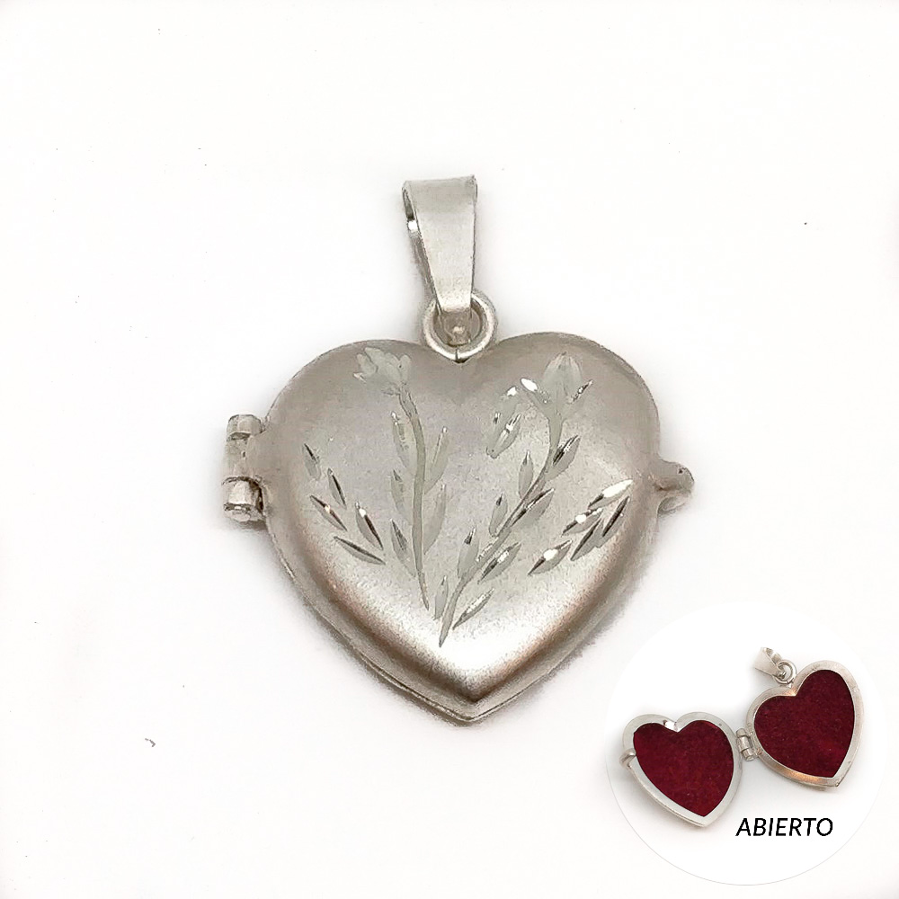 Guardapelo corazón de Plata de ley 22 x 23 Mm. 1
