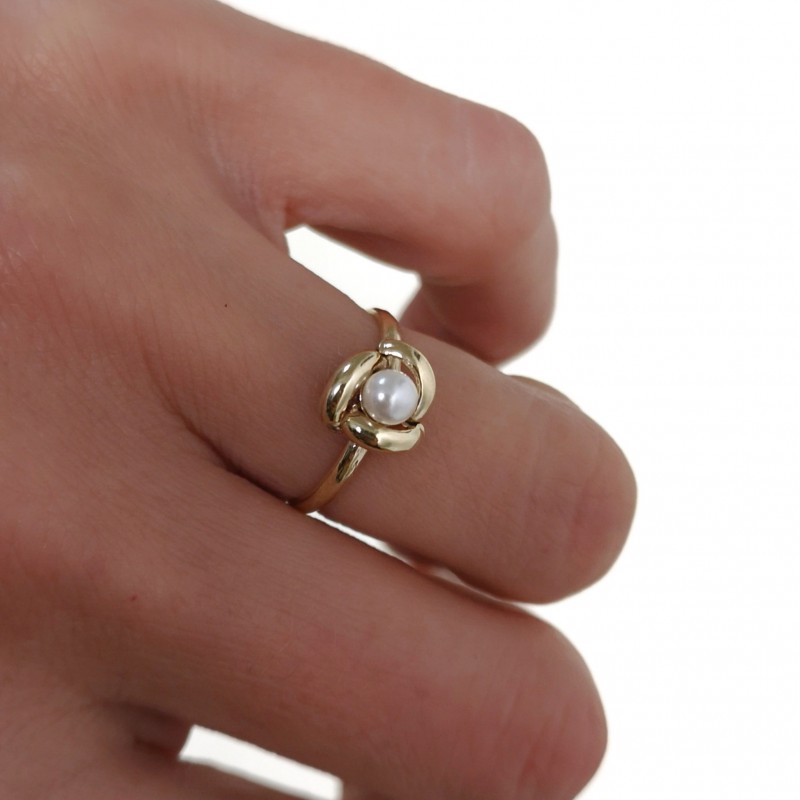Aderezo de Plata chapada Oro con Perlas para niña 2