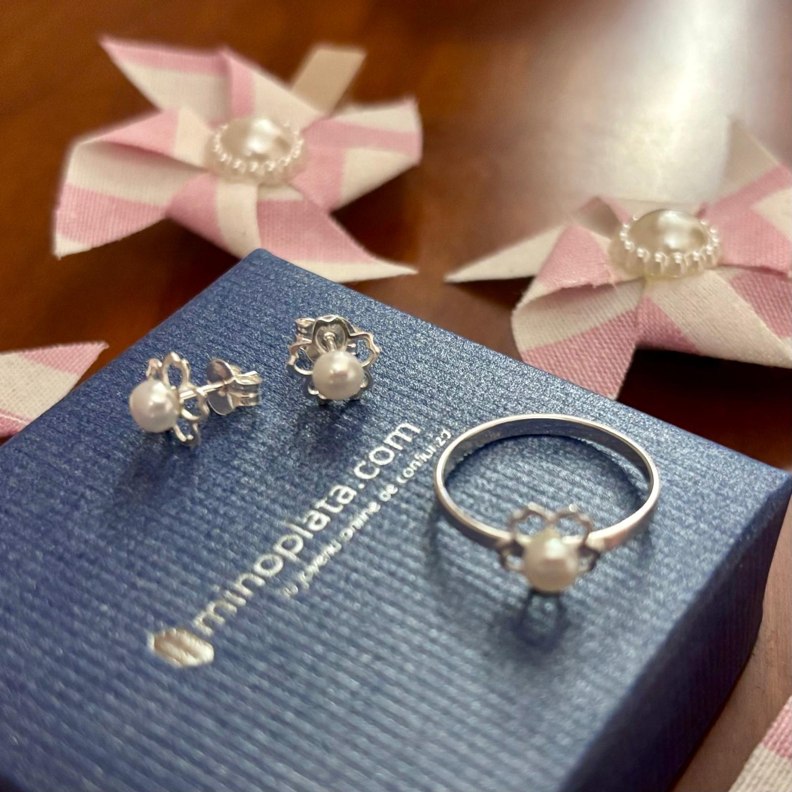 Aderezo de Plata de ley con Perlas cultivadas para niña Primera Comunión 2