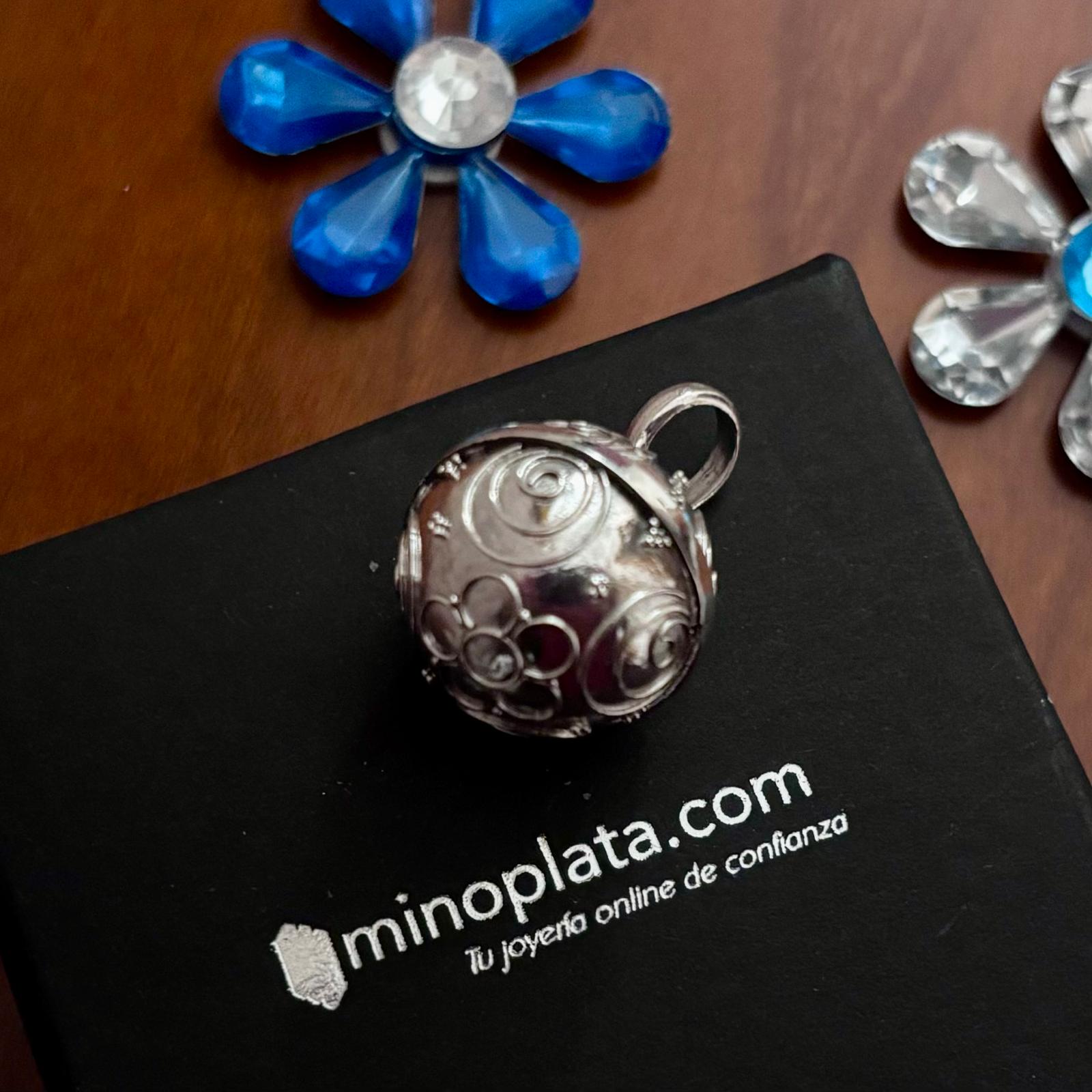 Llamador de ángeles 18mm con figuras de Plata de ley 925 1