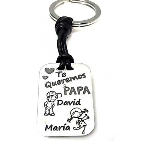 Llavero de Plata papá personalizado