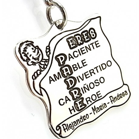 Llavero Padre personalizado de Plata 2