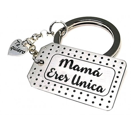 Llavero de Plata Mamá eres única