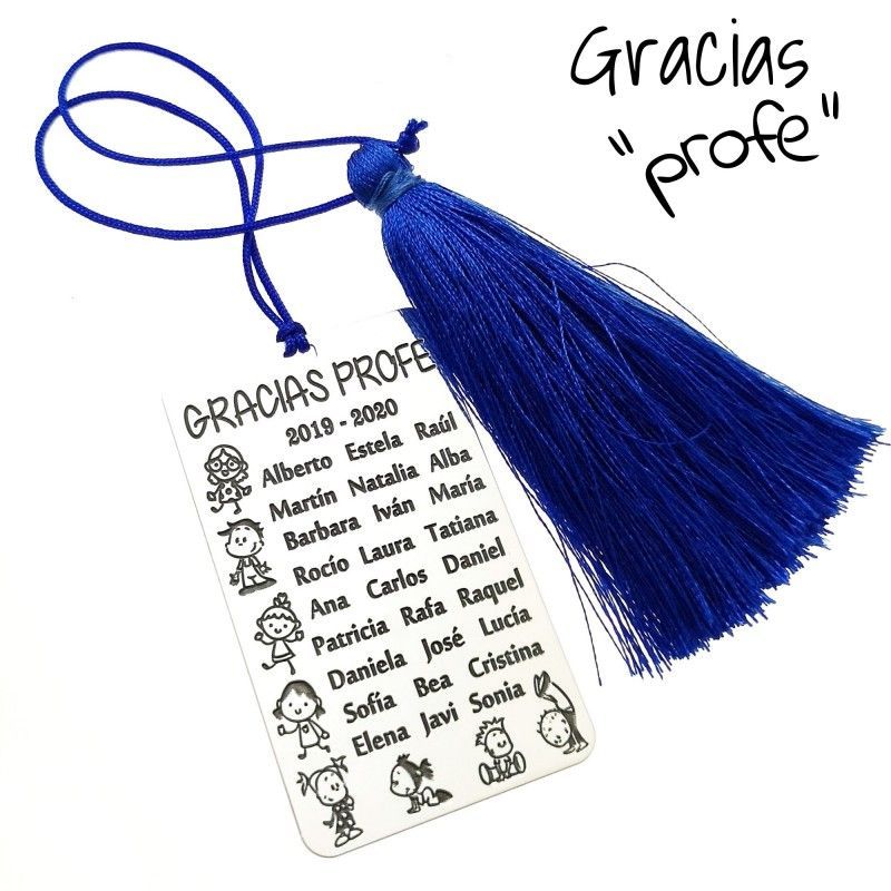 Marcapáginas de Plata de ley personalizado para profesores
