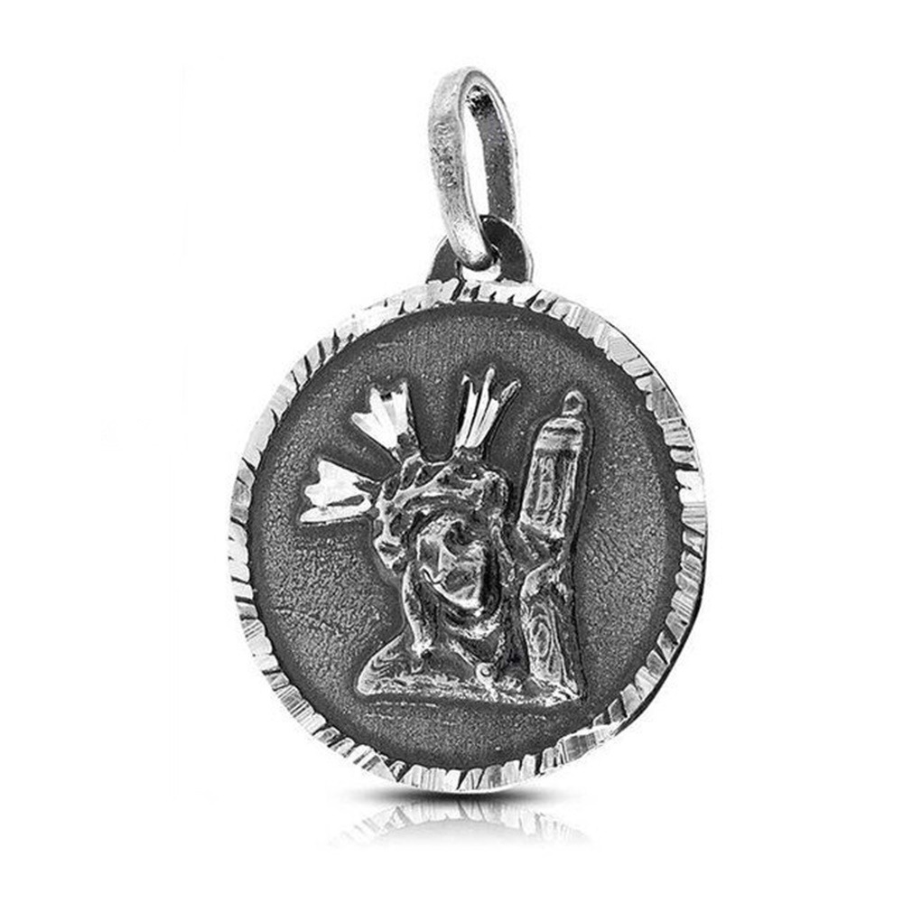 Medalla Cristo del Gran Poder 28mm de Plata de ley envejecida