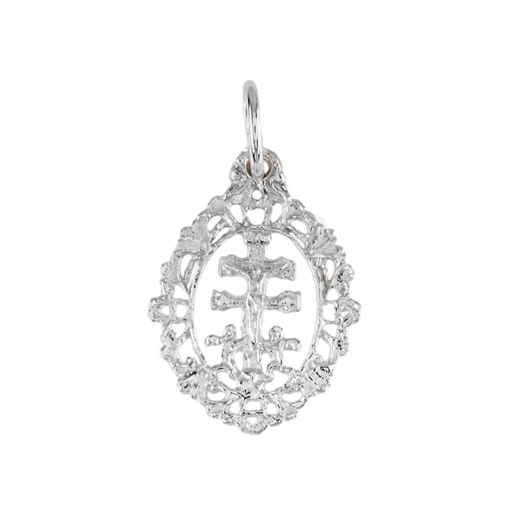 Medalla Cruz de Caravaca calada de Plata de ley 925 1
