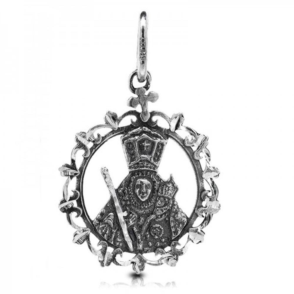 Medalla Virgen de la Cabeza de Plata de ley vieja calada 19 Mm.
