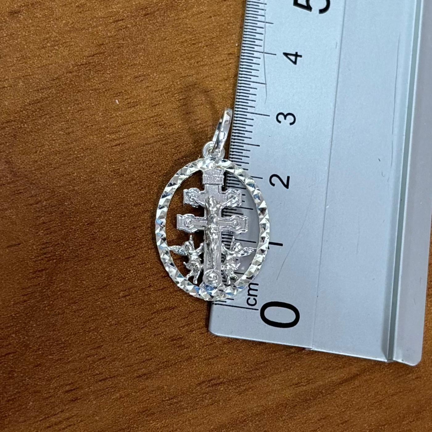 Colgante medalla Cruz de Caravaca de Plata de ley 925 22mm x 17mm 3