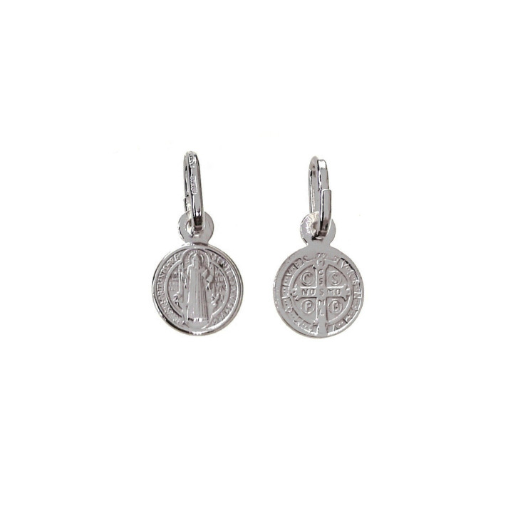 Medalla San Benito pequeña 8mm diámetro de Plata de ley 925