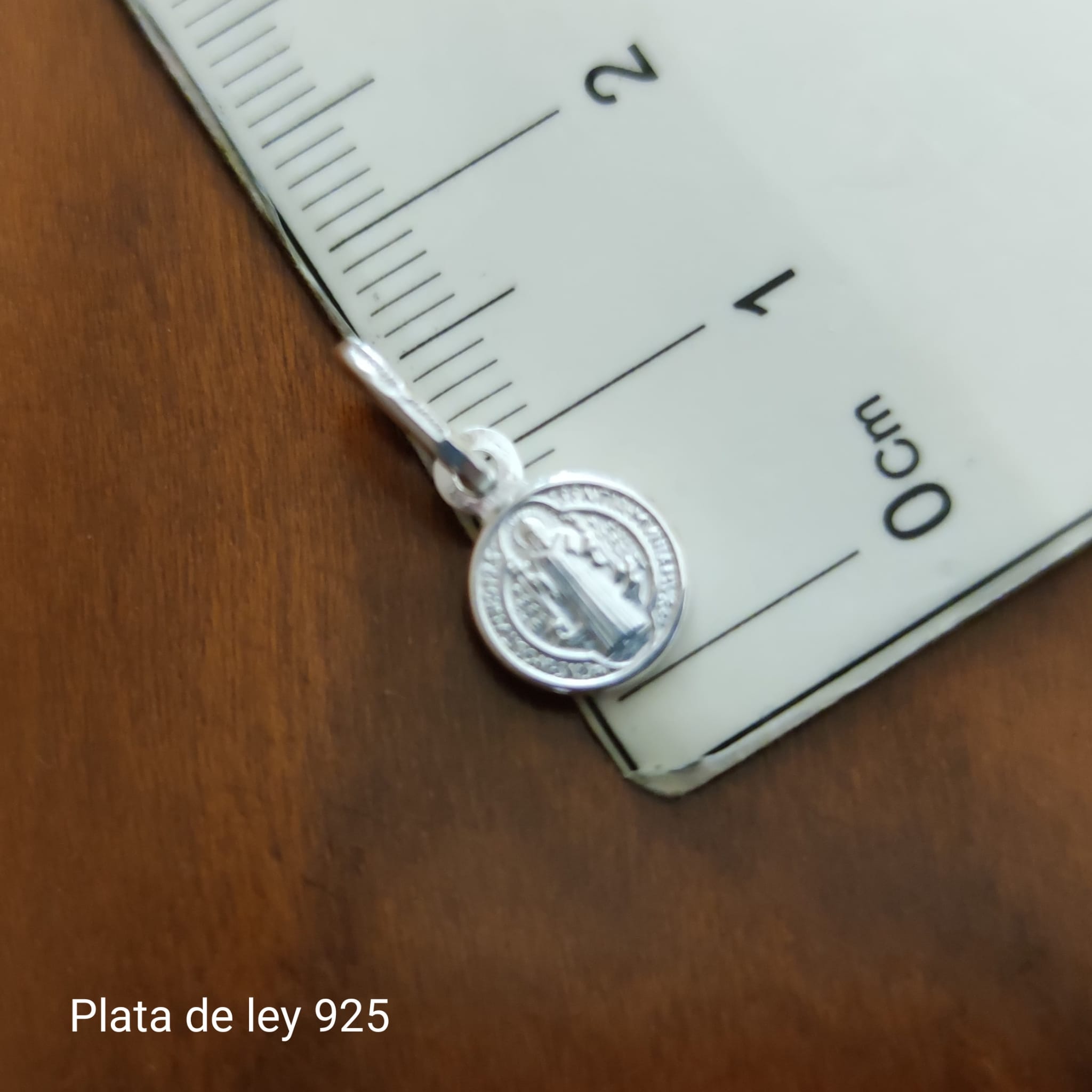 Medalla San Benito pequeña 8mm diámetro de Plata de ley 925_1