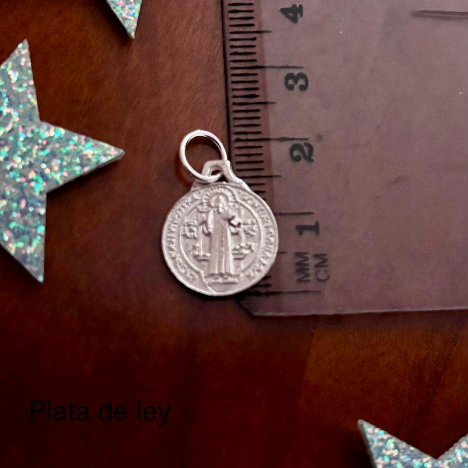 Medalla de San Benito 14mm de Plata de ley 1