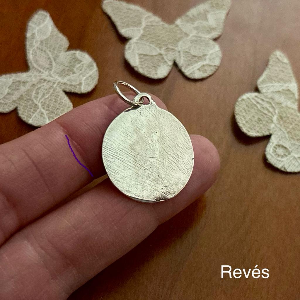 Medalla San Cristóbal de Plata de ley envejecida 22mm 3