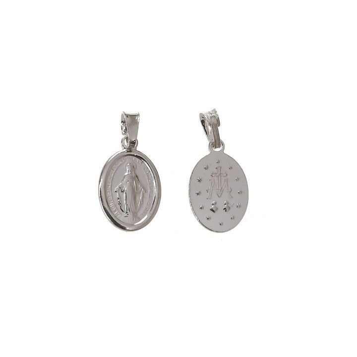 Medalla mini Virgen Milagrosa de Plata de ley 925 11mmx9mm
