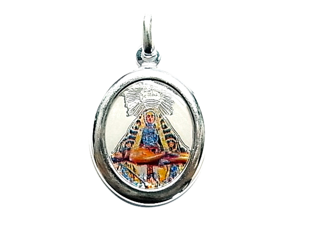 Medalla Virgen de las Angustias esmaltada en Plata de ley
