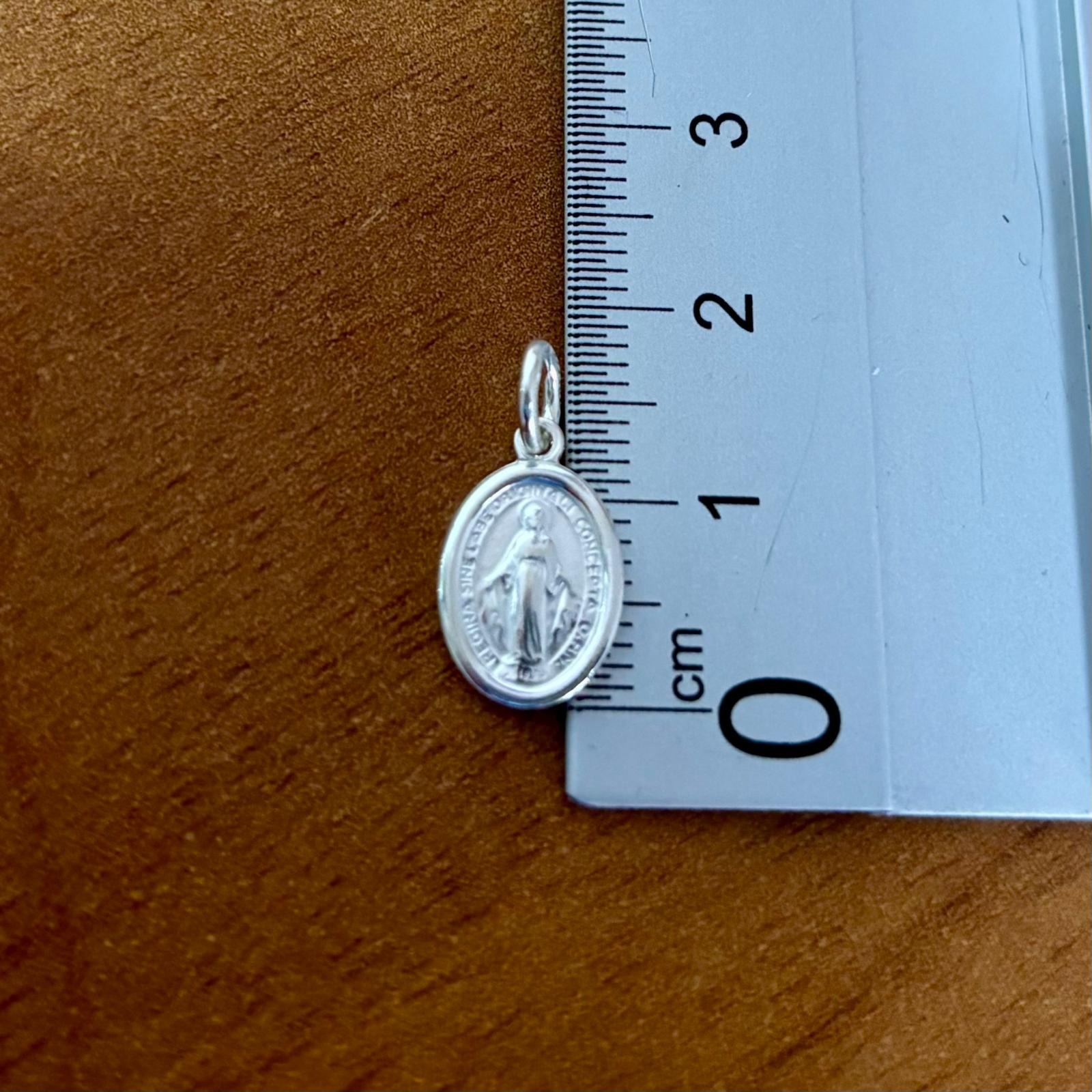 Medalla mini Virgen Milagrosa de Plata de ley 925 11mmx9mm 2