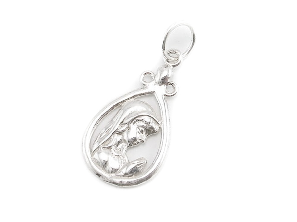 Colgante Virgen Niña de Plata de ley