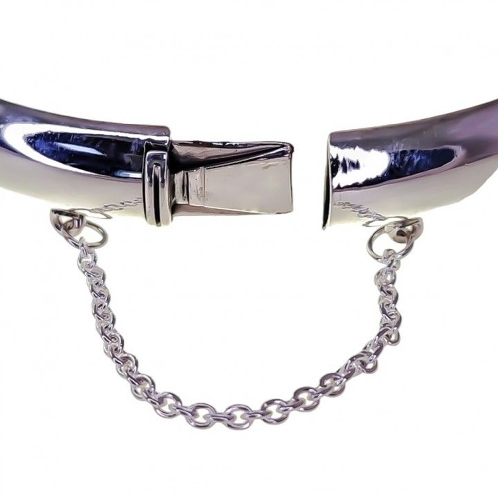 Pulsera Media Caña en Plata lisa de 7 Mm. 2