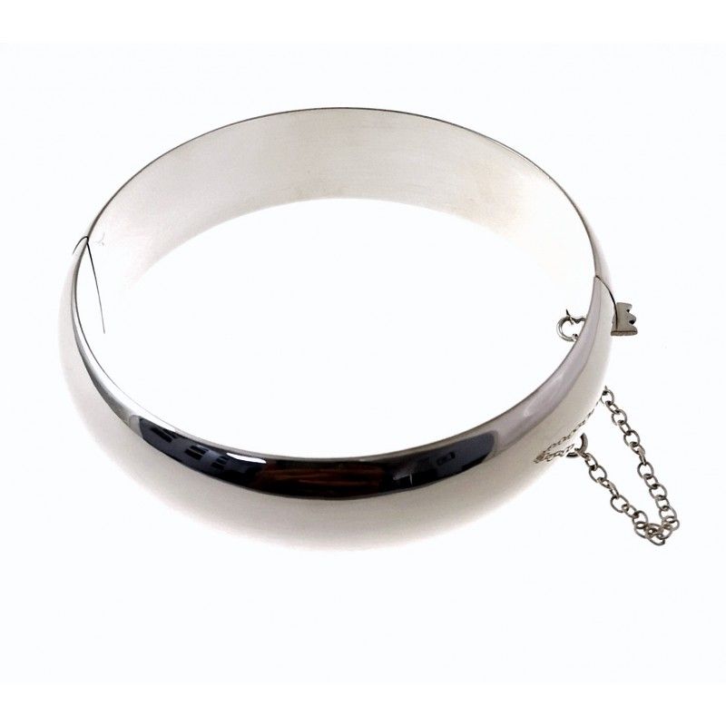 Pulsera media caña Plata 16 Mm. ancha y 60 Mm. diámetro