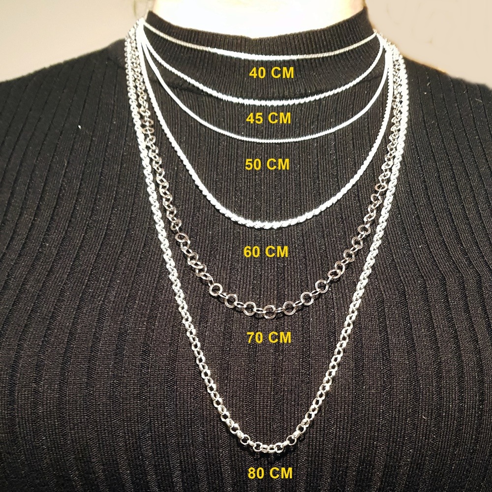 Cadena cuadrada de Plata de ley en 40 Cm. 1
