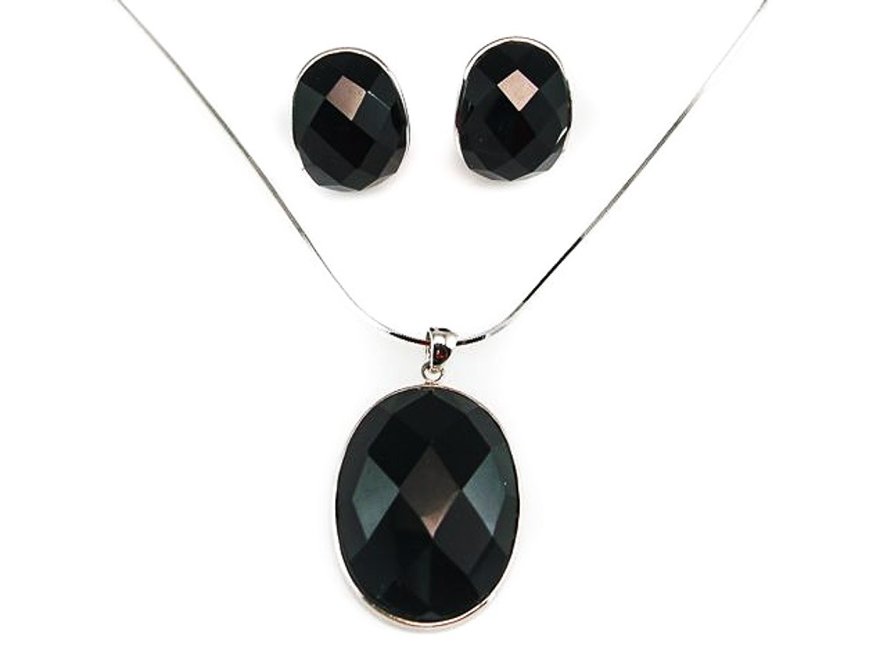 Juego para mujer Pendientes y Gargantilla de Plata y onix