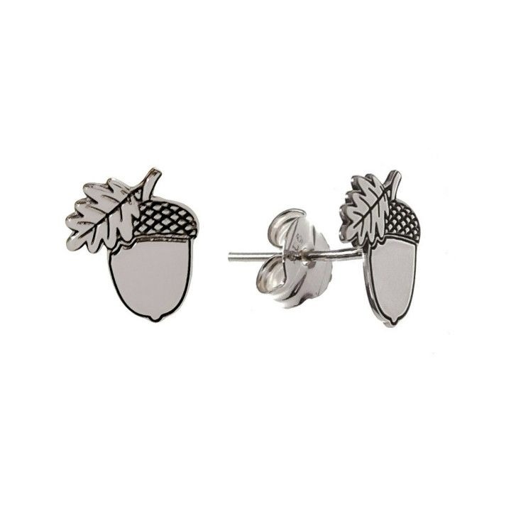 Pendiente bellota de Plata de ley 925