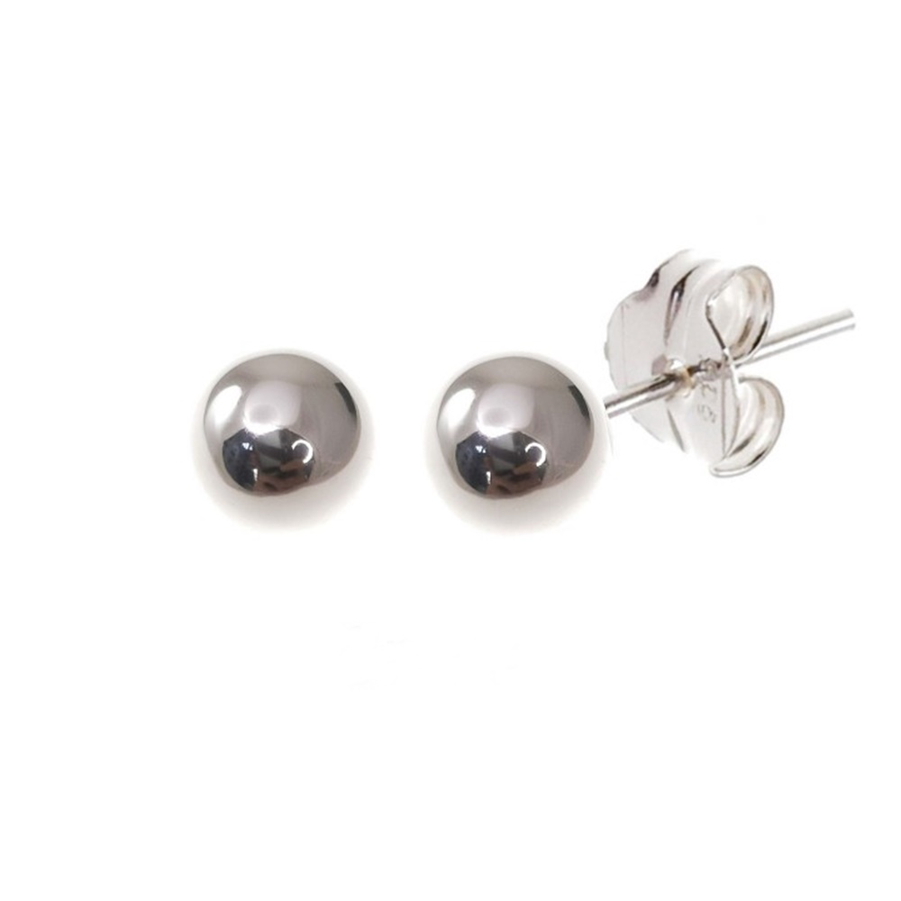 Pendientes bolas lisas de Plata de ley 8 Mm.