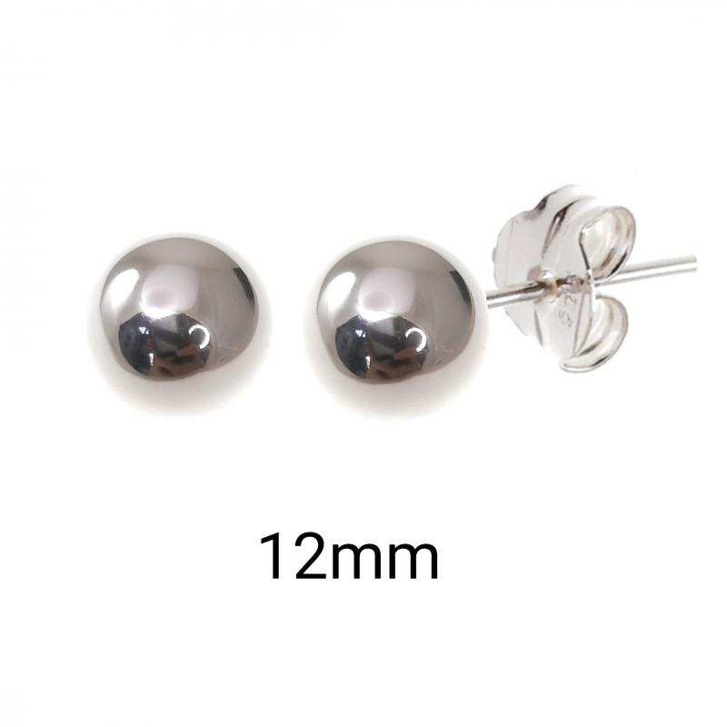 Pendientes de Plata Bola 12 mm. 3