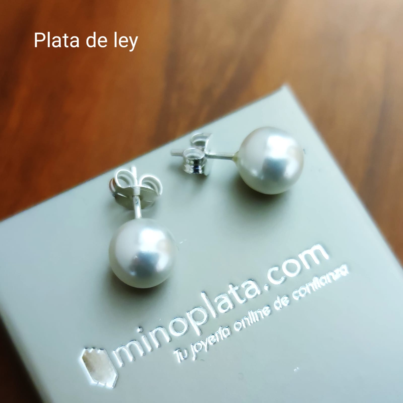 Pendientes Perlas sintéticas 8mm y Plata de ley 925 4