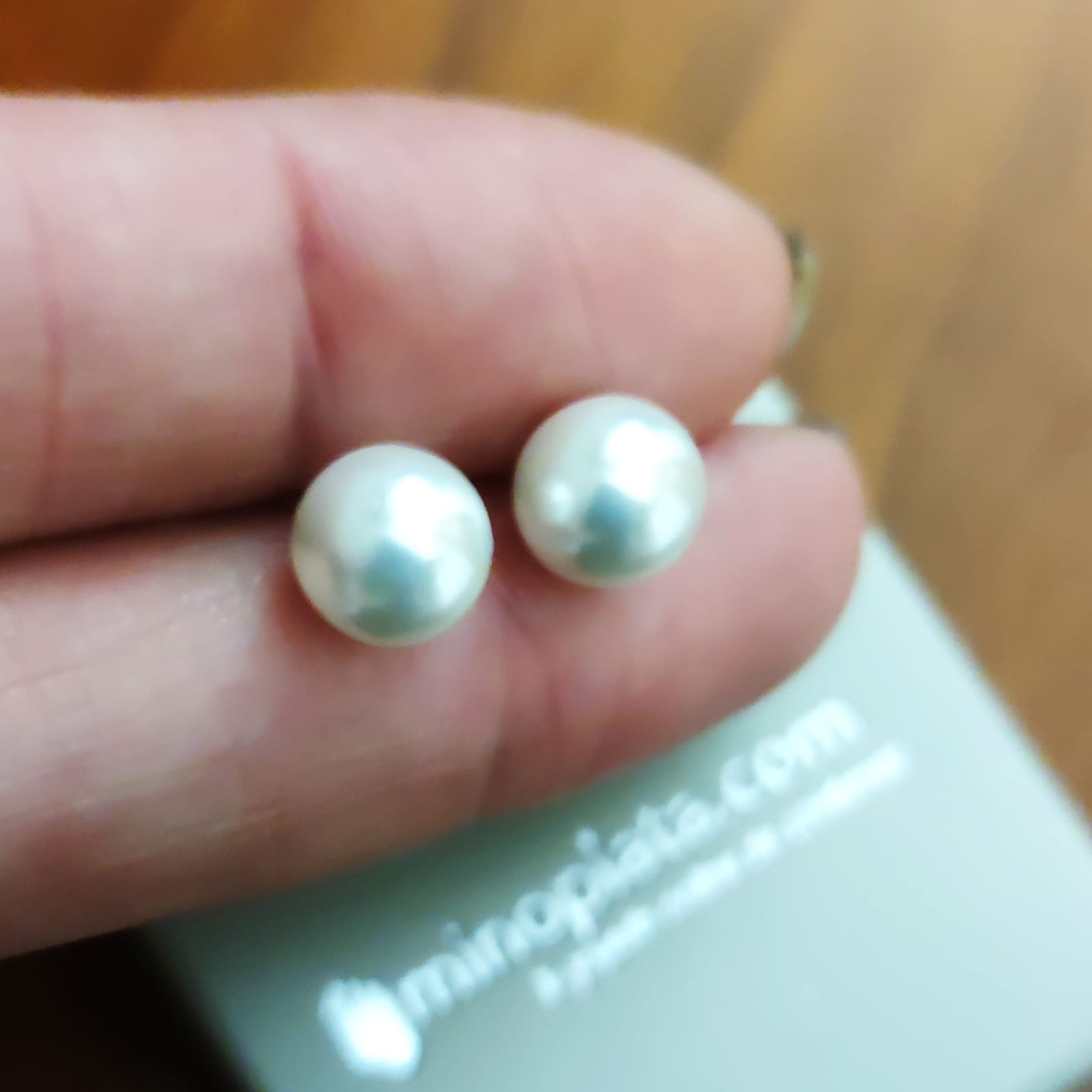 Pendientes Perlas sintéticas 8mm y Plata de ley 925 5