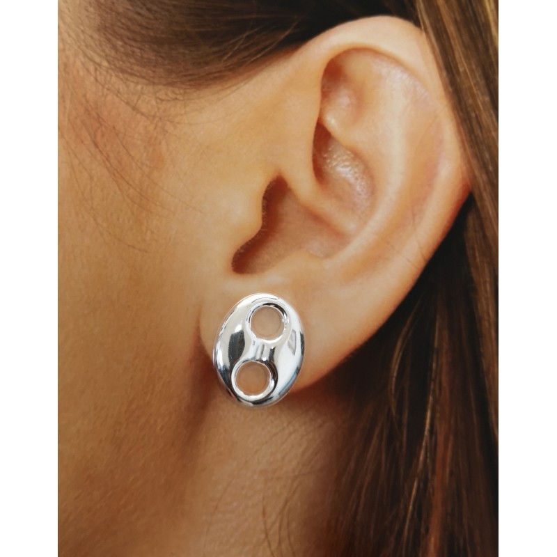 Pendientes calabrote de Plata de ley 1