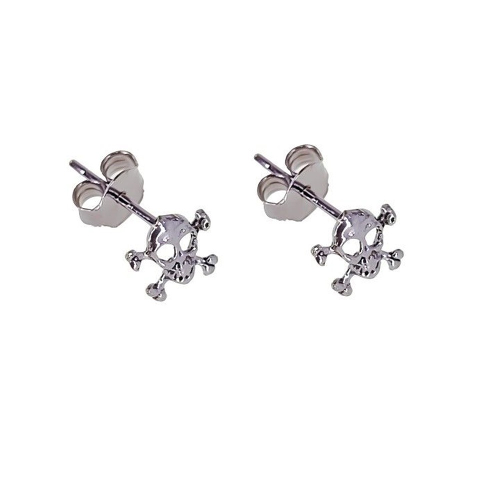 Pendientes unisex calavera de Plata de ley 925