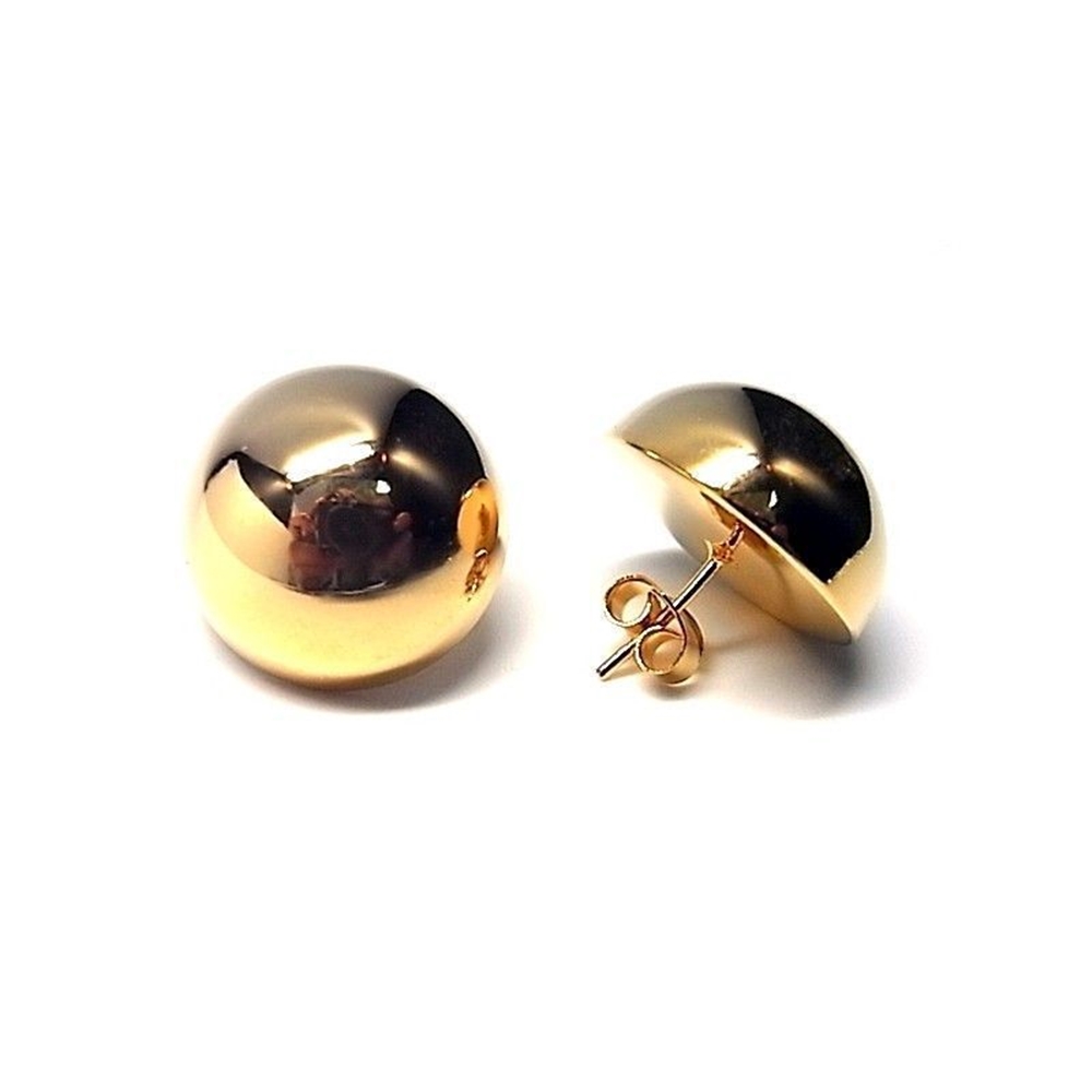 Pendientes de Plata chapada media bola 20 Mm.