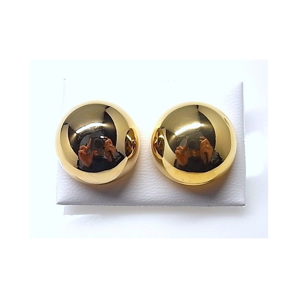 Pendientes m/bola de Plata chapada en oro 22 Mm. cierre omega 1