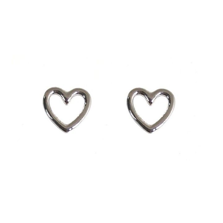 Pendientes corazón calado de Plata