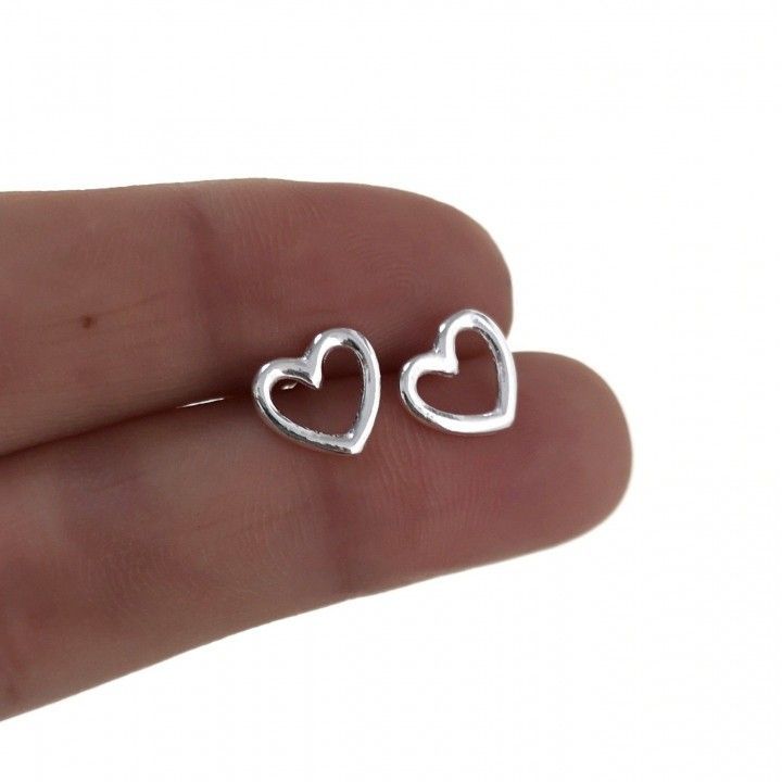 Pendientes corazón calado de Plata 1