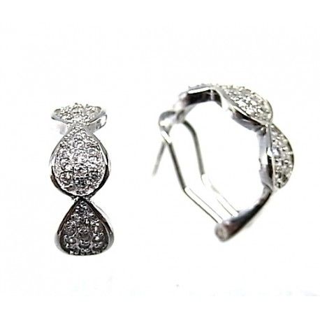 Pendientes de Plata rodiada con circonitas micro