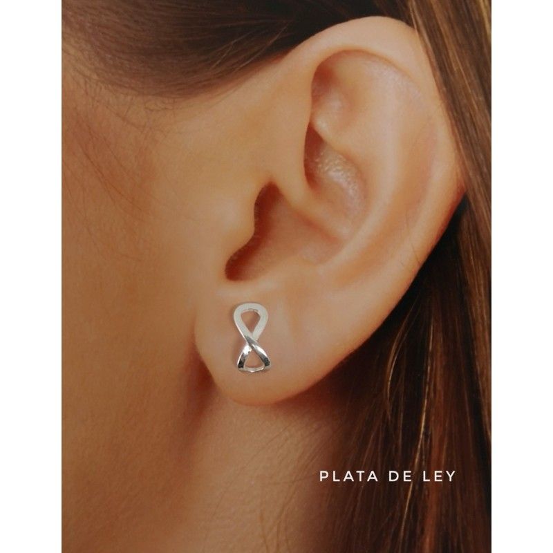 Pendientes infinito de Plata de ley 1