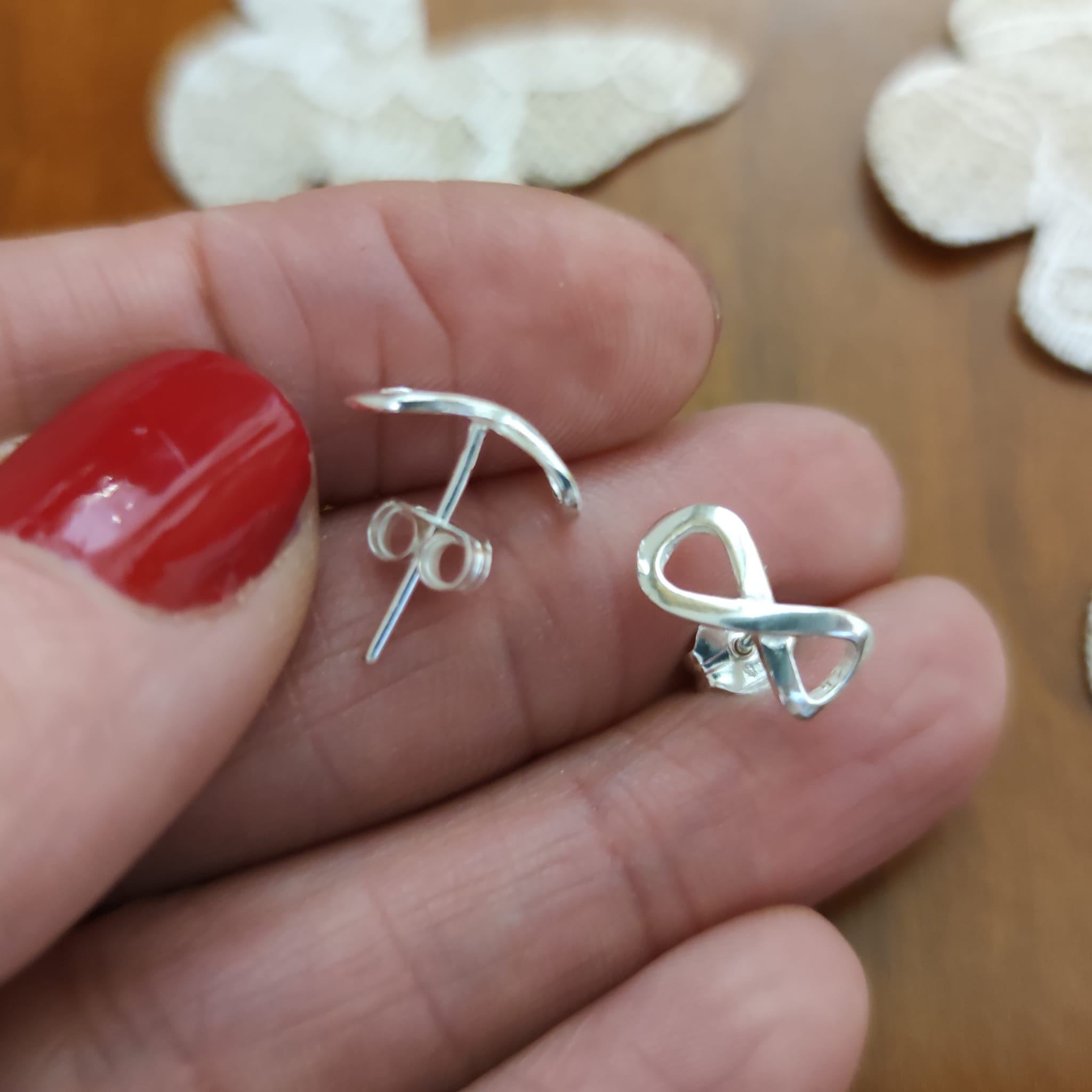 Pendientes infinito de Plata de ley 3