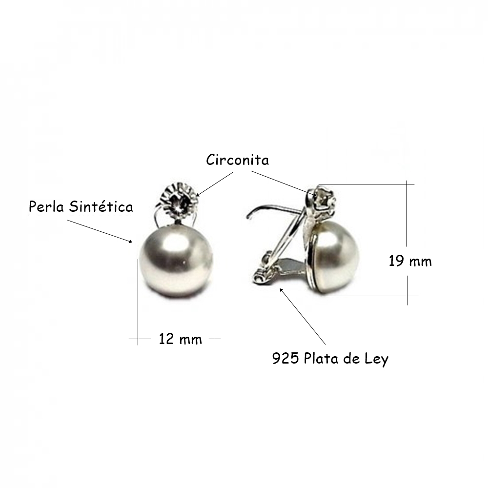 Pendientes plata Japonesa Perla blanca 12  Mm. cierre omega 4