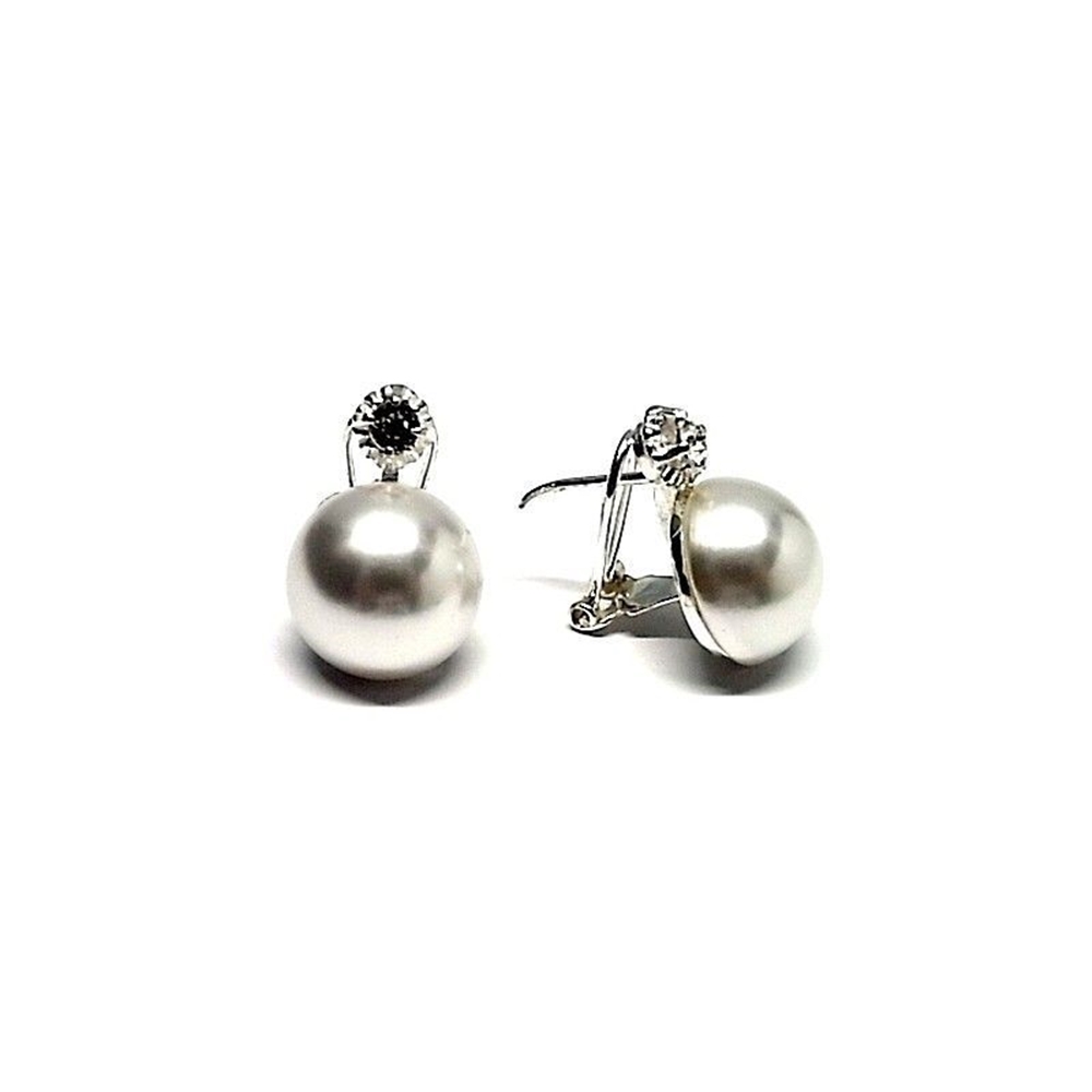 Pendiente Perla japonesa 14 Mm. en Plata de ley Circonita
