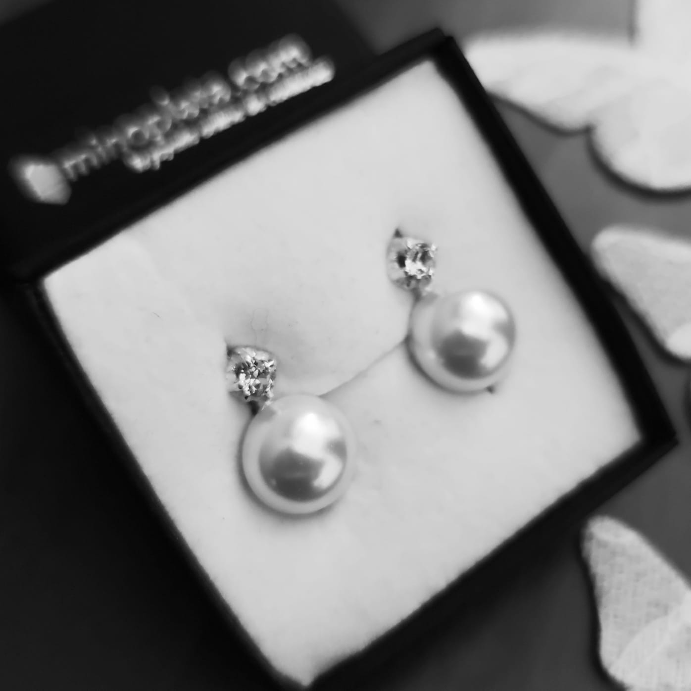 Pendientes japonesa Perla 10 Mm. y Circonita Plata cierre omega 4
