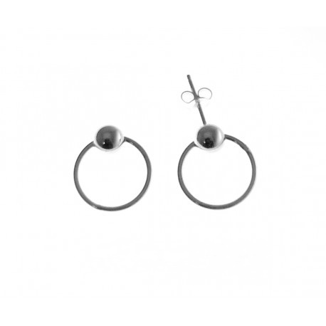 Pendientes karma bola de Plata de ley