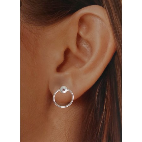 Pendientes karma bola de Plata de ley 1