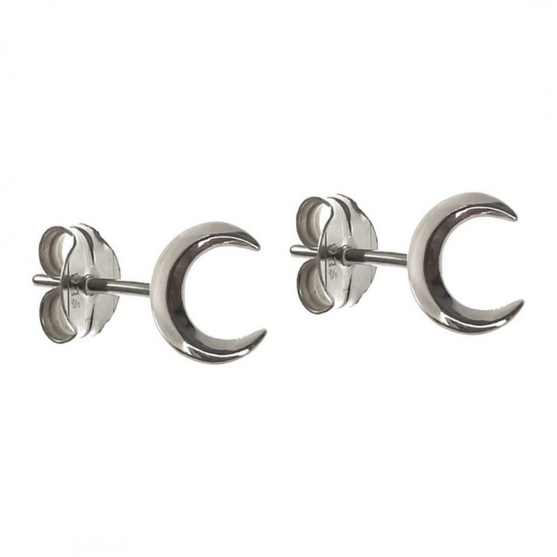 Pendientes luna de Plata de ley