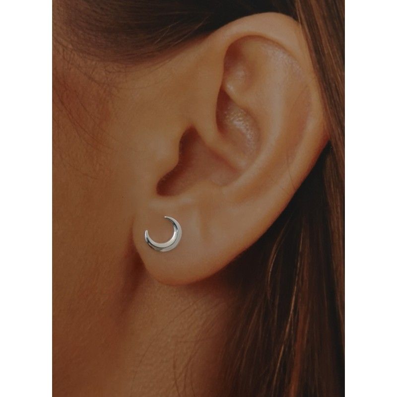 Pendientes luna de Plata de ley_1