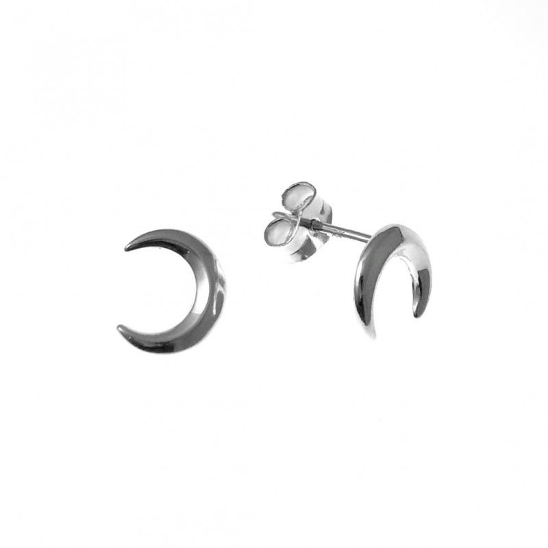 Pendientes luna de Plata de ley 3