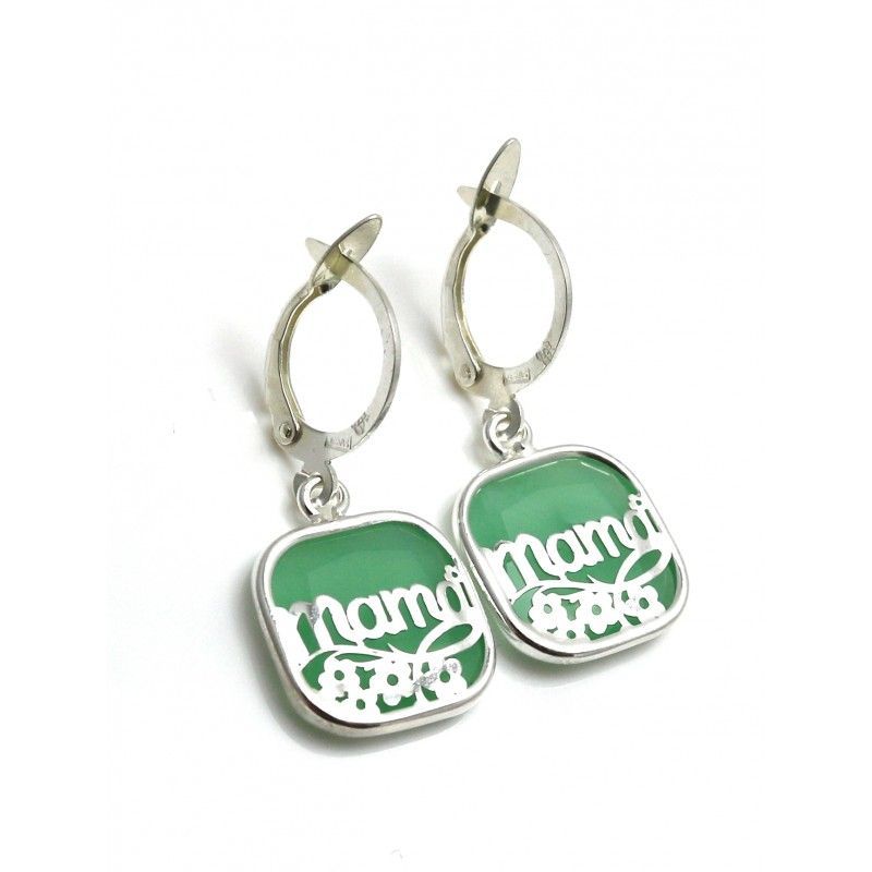 Pendientes de Plata calada y Piedra Mamá